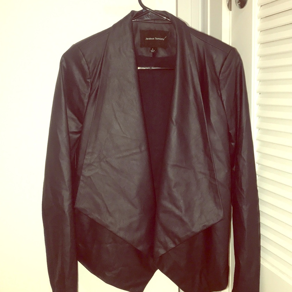 Navy Blue leather jacket